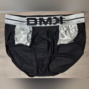Mesh Black and Silver Men's Briefs